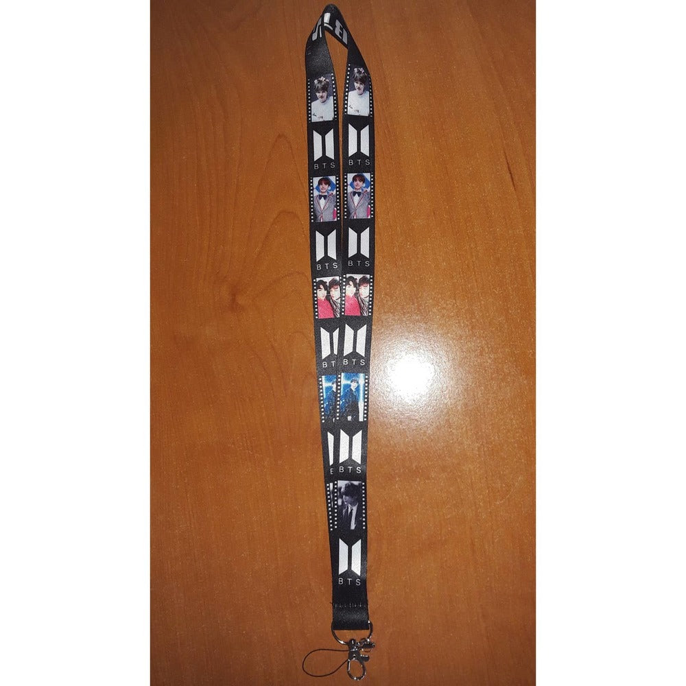 Most Popular Kpop Music Artist Group BTS One Size Black Lanyard with Metal Clip