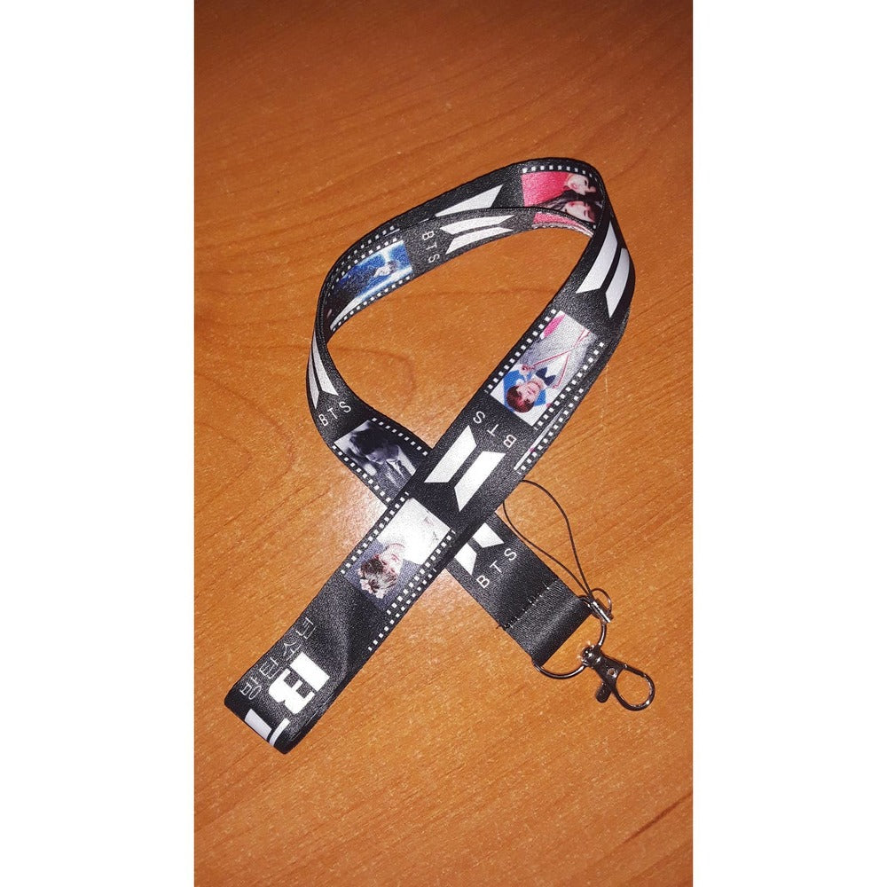 Most Popular Kpop Music Artist Group BTS One Size Black Lanyard with Metal Clip