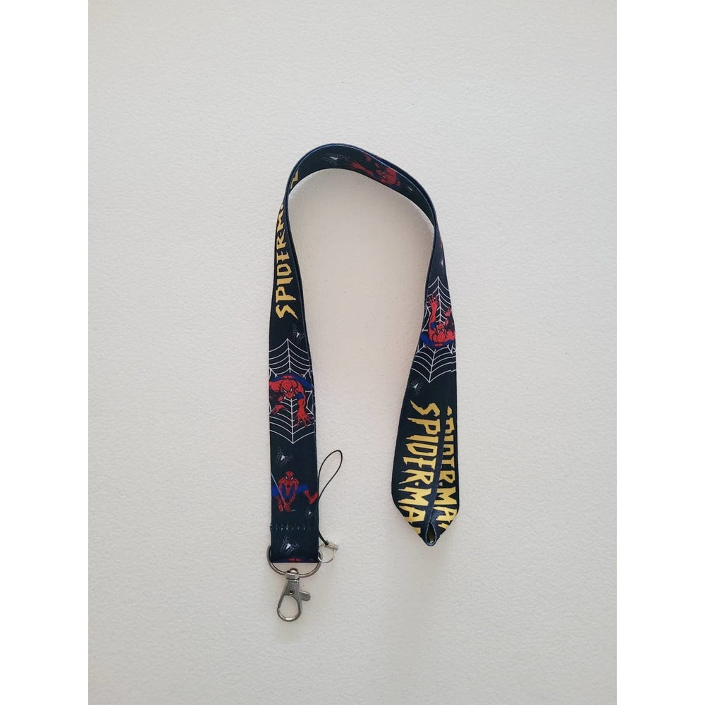 Marvel Universe Spiderman Cell Phone Holder Black Lanyard with ID Badge Clip