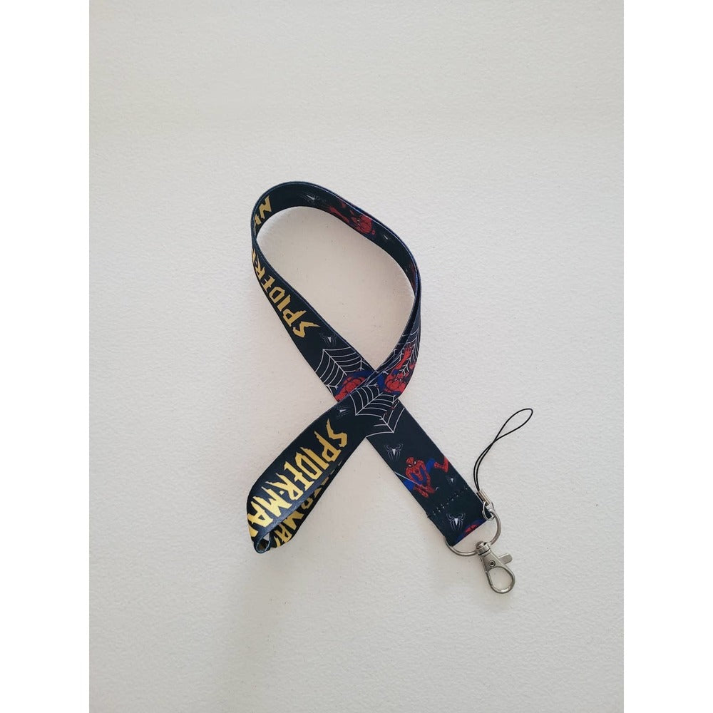 Marvel Universe Spiderman Cell Phone Holder Black Lanyard with ID Badge Clip