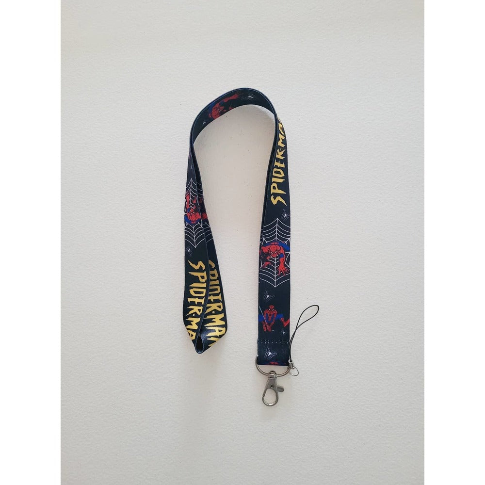 Marvel Universe Spiderman Cell Phone Holder Black Lanyard with ID Badge Clip