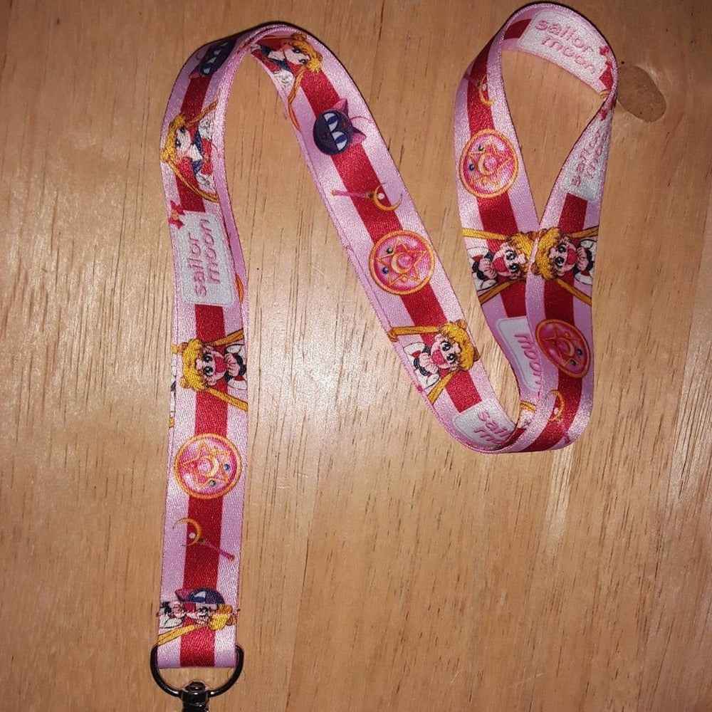 Classic Japanese Anime Sailor Moon Pink Lanyard with Metal Clip A