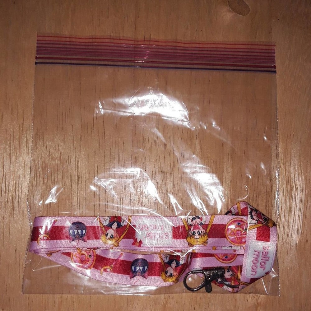 Classic Japanese Anime Sailor Moon Pink Lanyard with Metal Clip A