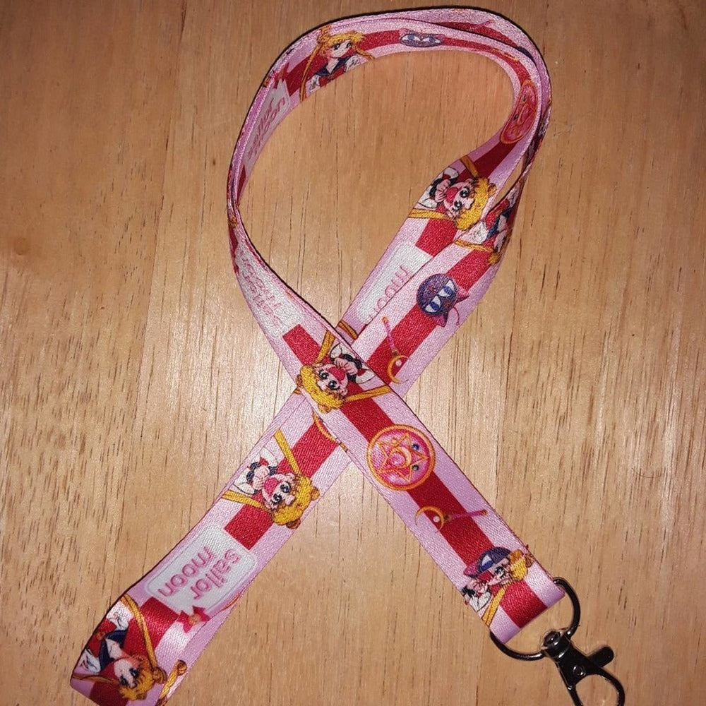 Classic Japanese Anime Sailor Moon Pink Lanyard with Metal Clip A
