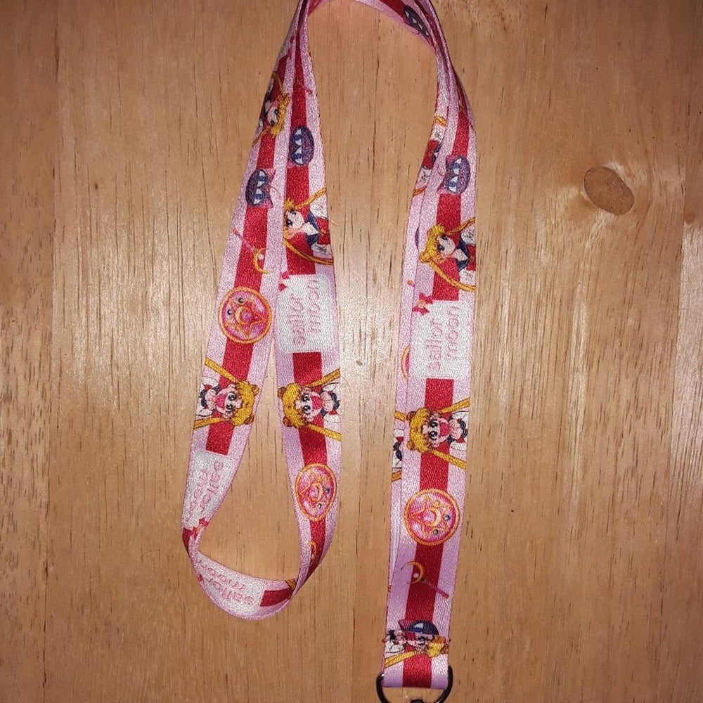 Classic Japanese Anime Sailor Moon Pink Lanyard with Metal Clip A