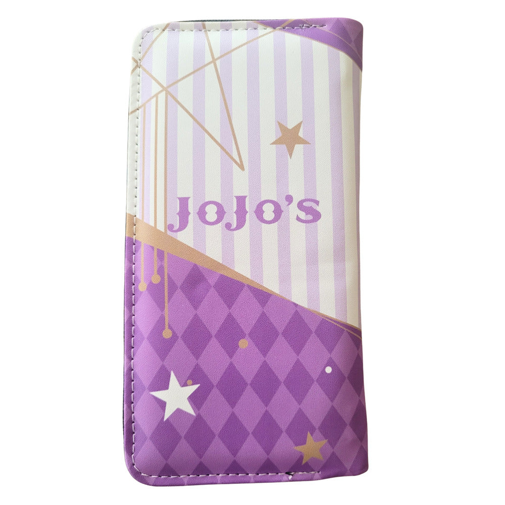 Japanese Anime Jojo's Bizarre Adventure Jotaro Rectangular Purse Purple Wallet