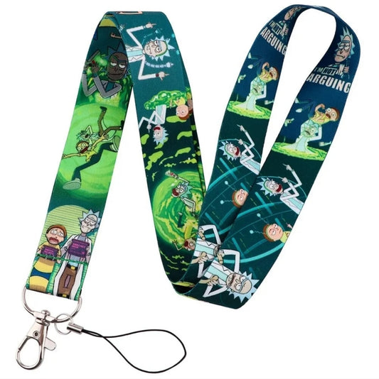 Best Adult Swim Shows Rick & Morty Green Phone Strap Lanyard with Metal Clip A