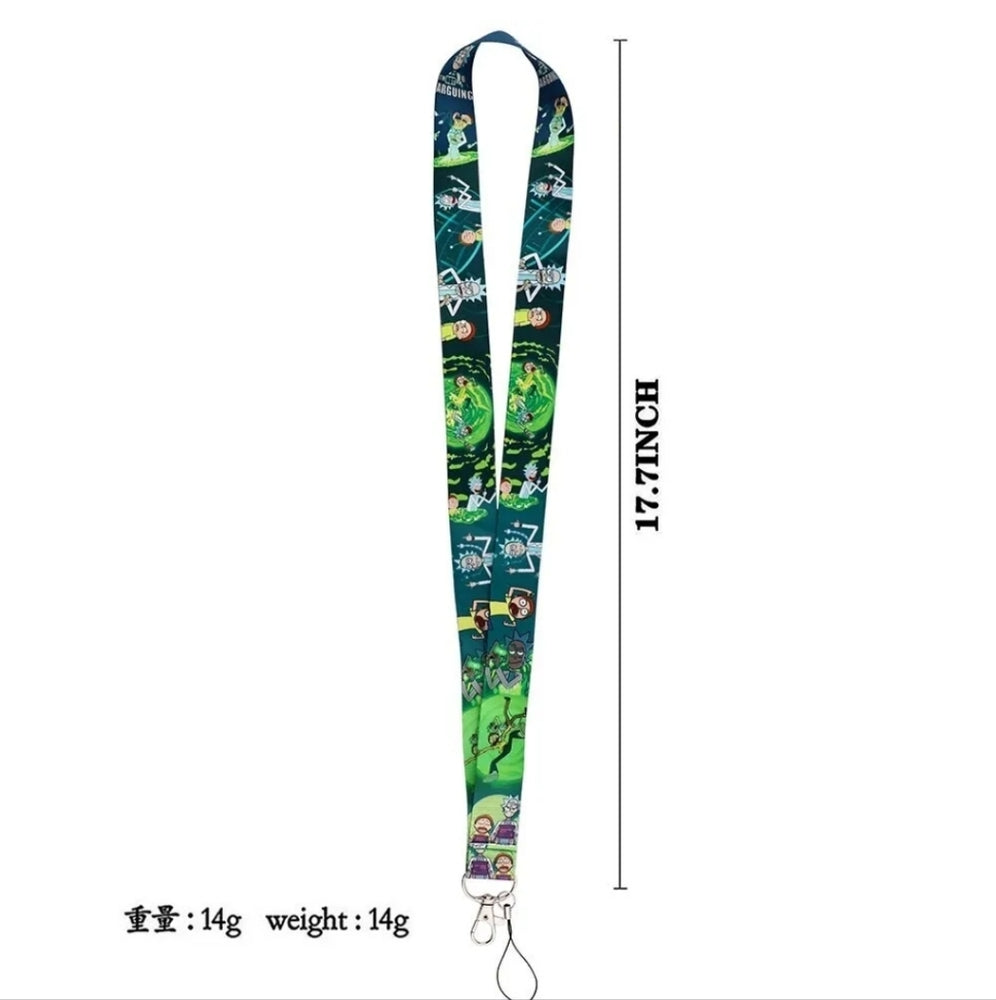 Best Adult Swim Shows Rick & Morty Green Phone Strap Lanyard with Metal Clip A