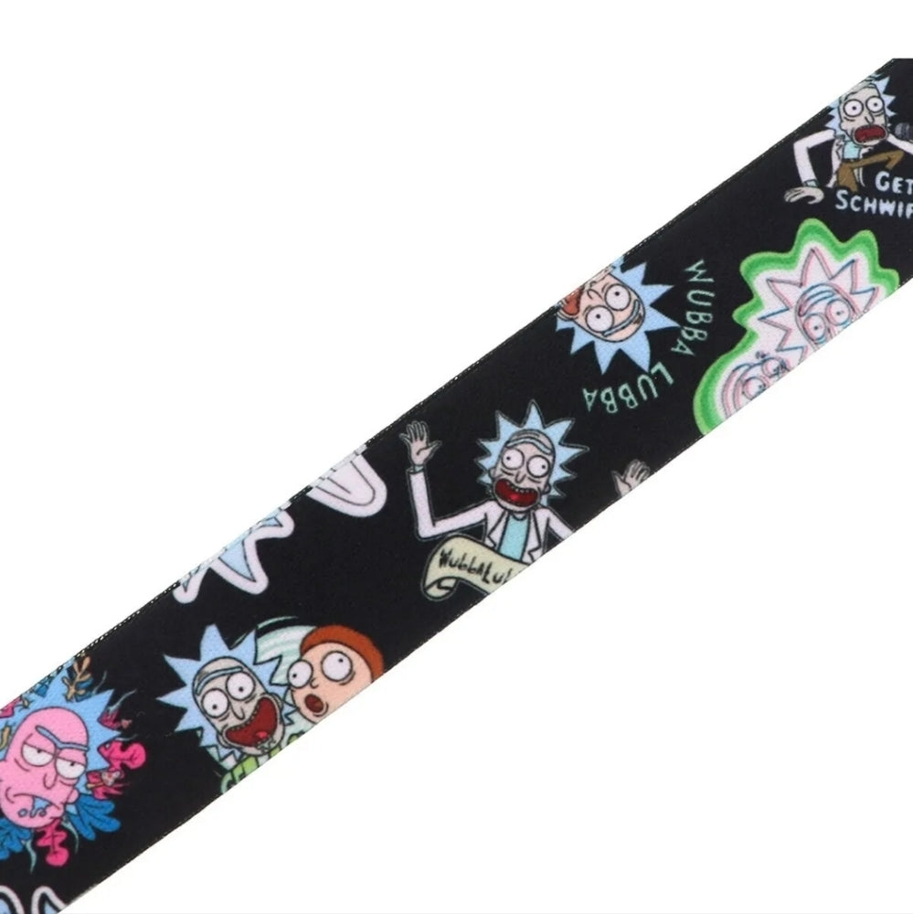 Best Adult Swim Shows Rick & Morty Black Phone Strap Lanyard with metal clip
