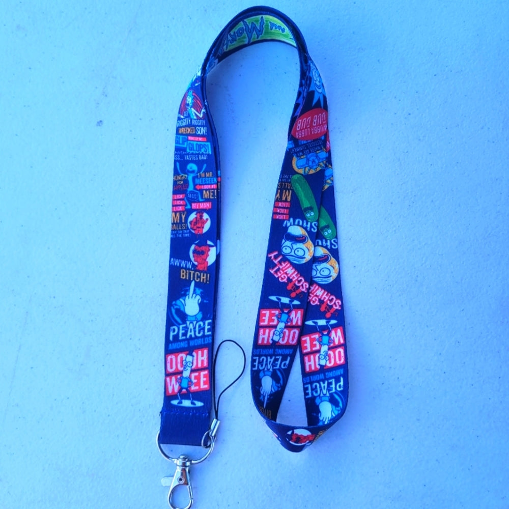 Best Adult Swim Shows Rick & Morty Blue Phone Strap Lanyard with Metal Clip