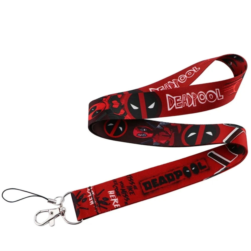 J2. Top Movies all Time Marvel Comics Deadpool One Size Red Lanyard.