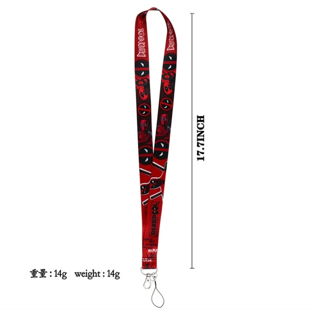 J2. Top Movies all Time Marvel Comics Deadpool One Size Red Lanyard.