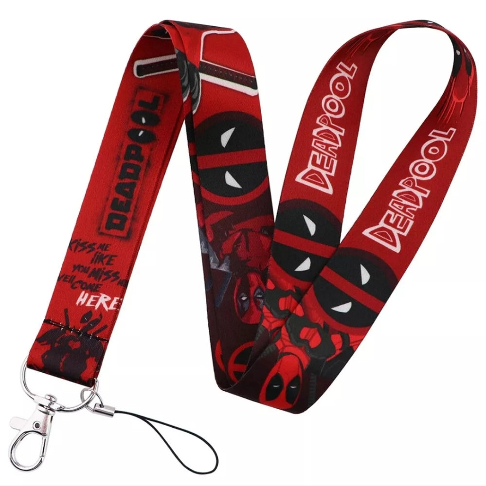 J2. Top Movies all Time Marvel Comics Deadpool One Size Red Lanyard.