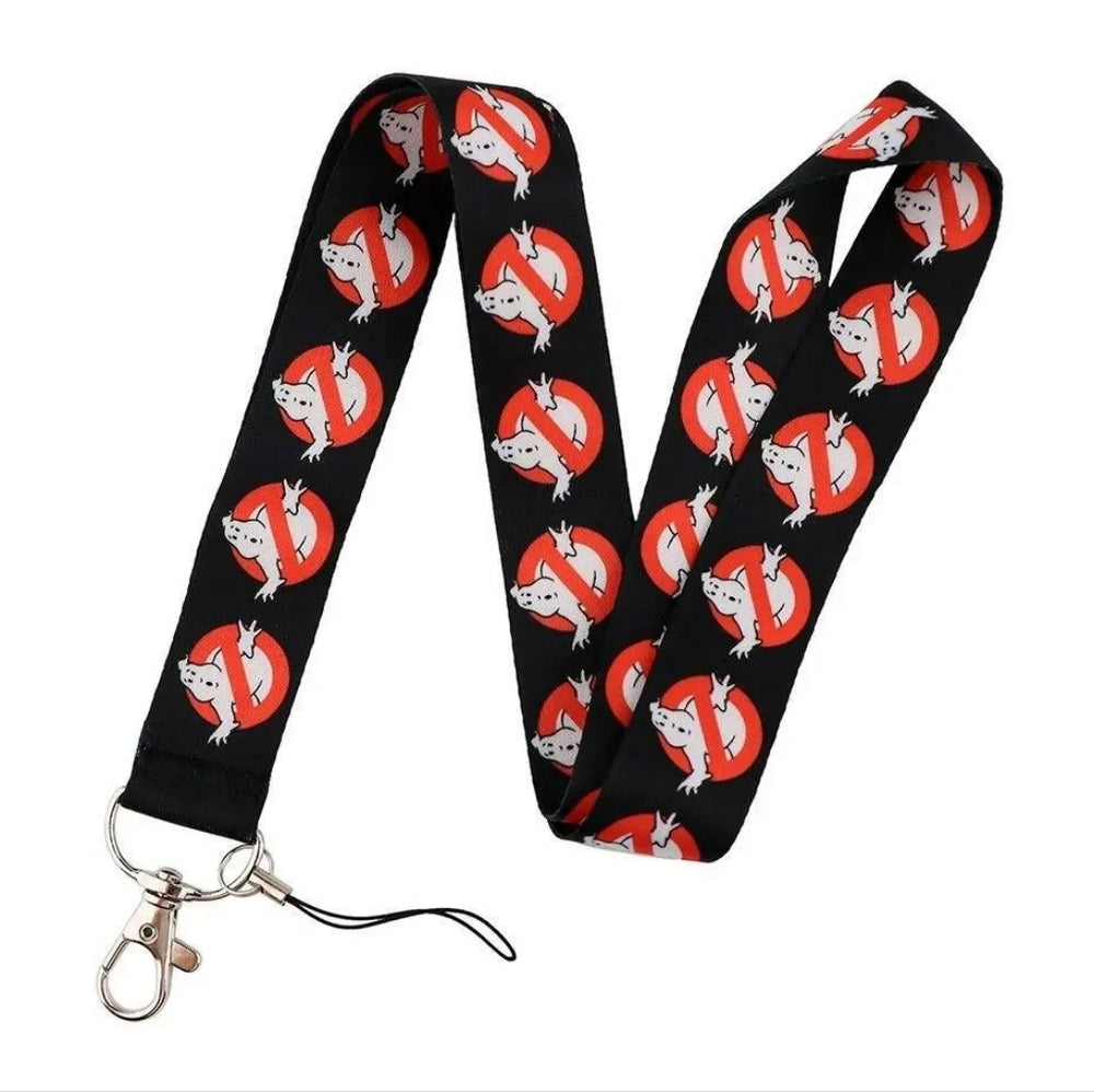 Most Popular Classic Black Sony Pictures Ghostbusters Logo Lanyard & Metal Clip