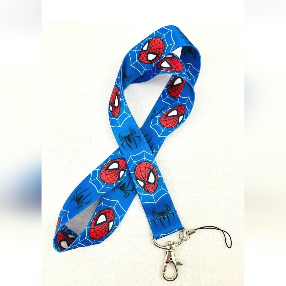 Marvel Universe Spider Man Cell Phone Holder Blue Lanyard with ID Badge Clip