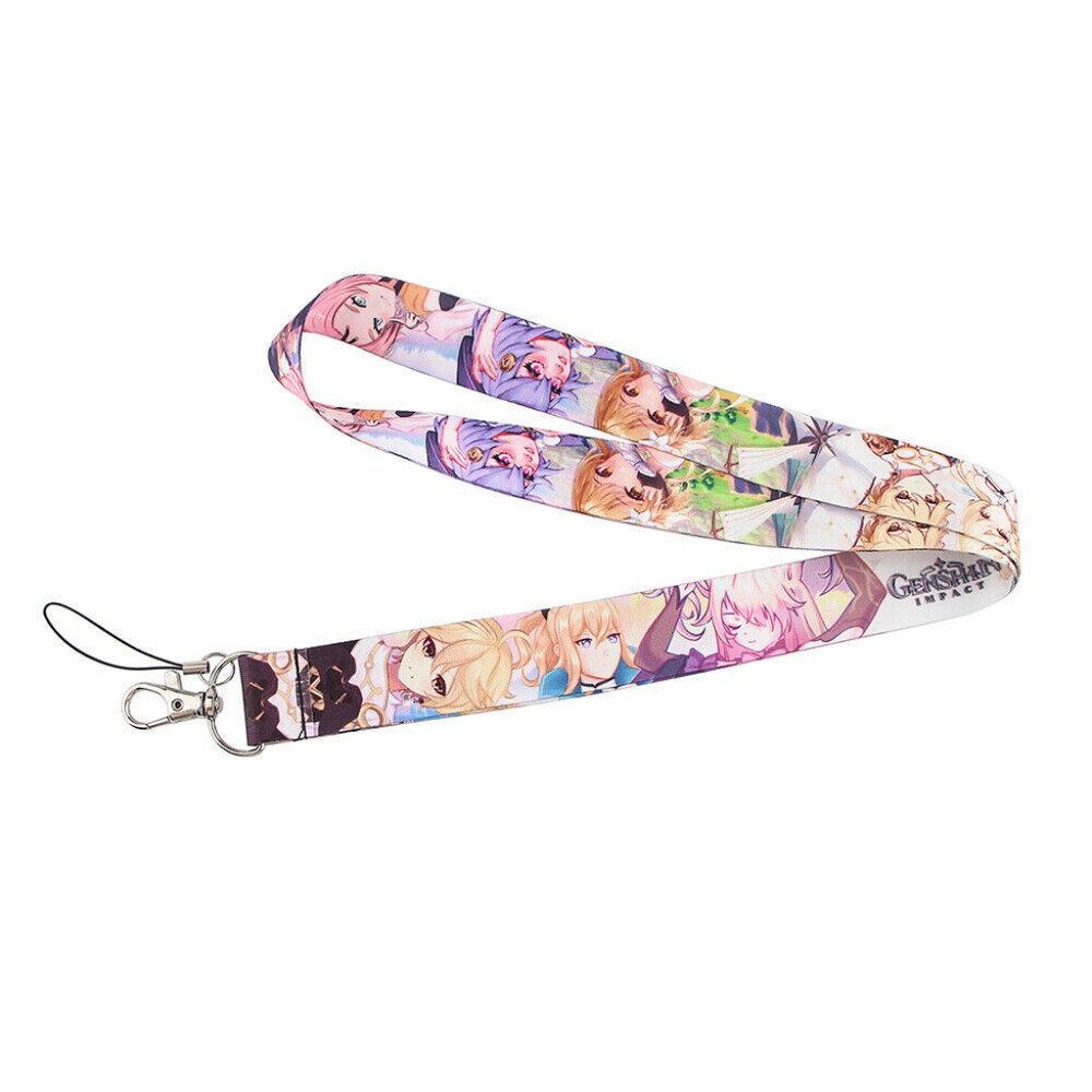 Popular Video Game Genshin Impact Traveler Cream Lanyard and Metal Clip