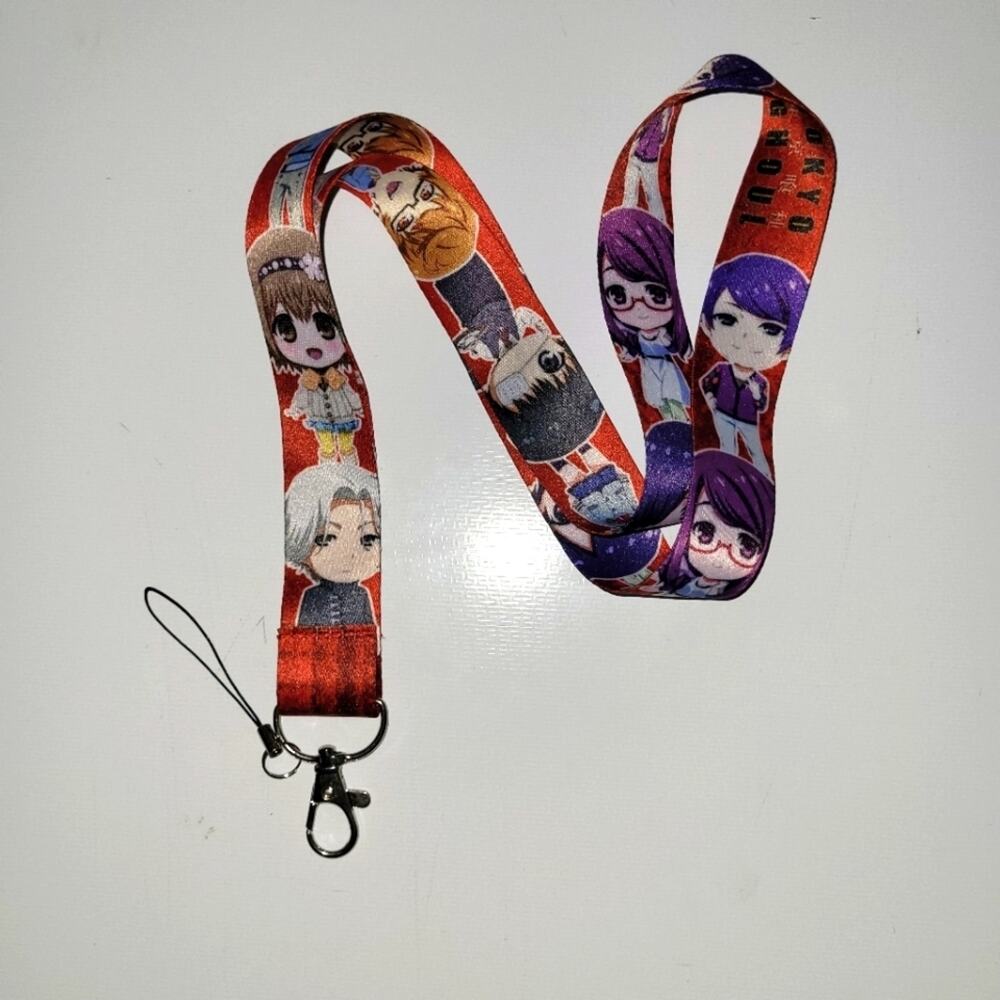 C7. Best Japanese Anime Tokyo Ghoul Characters One Size Lanyard with Metal Clip