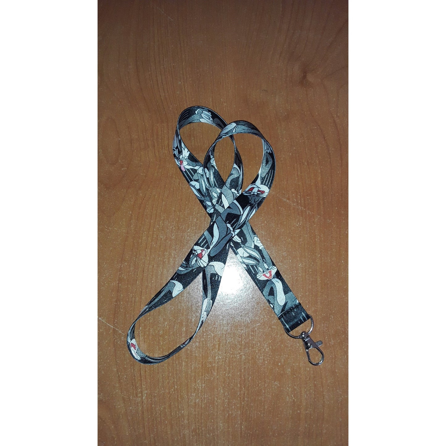 Classic Warner Bros Looney Tunes Main Character Bugs Bunny One Size Gray Lanyard