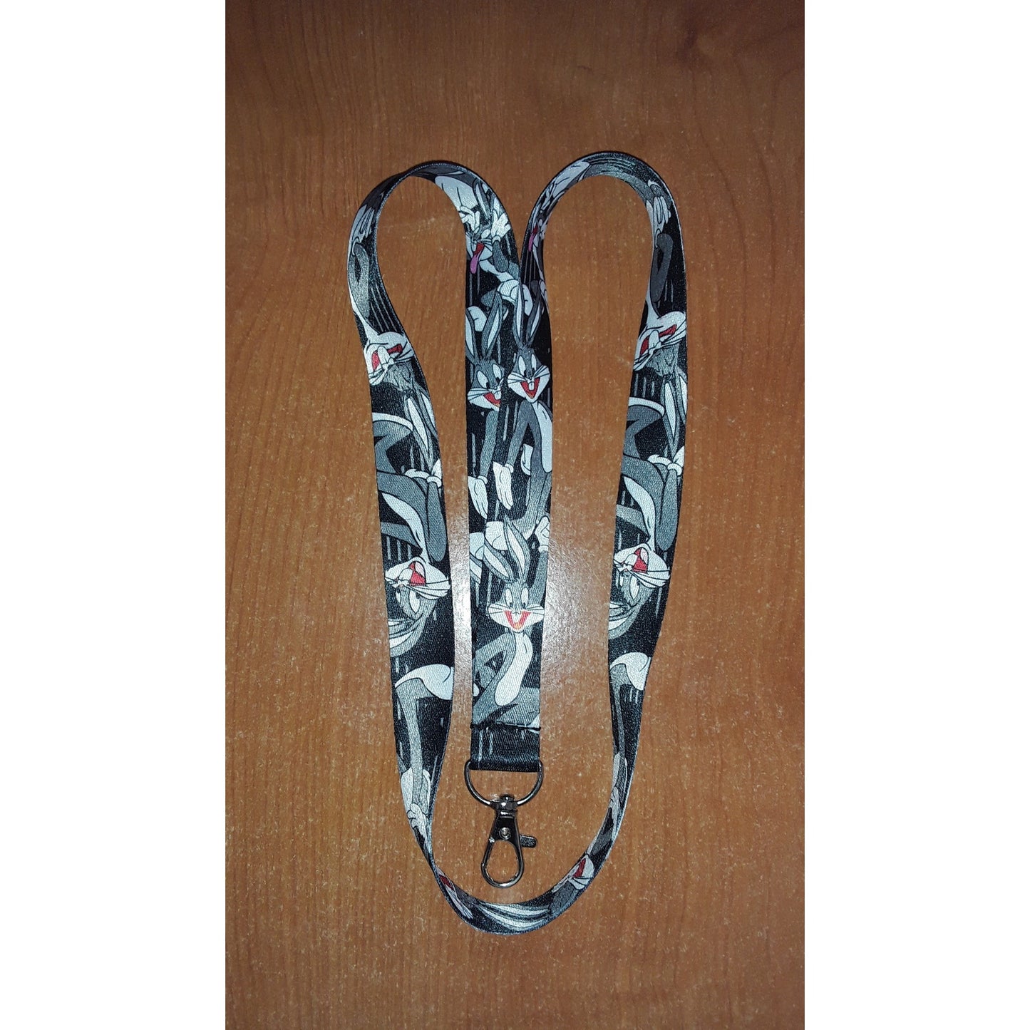 Classic Warner Bros Looney Tunes Main Character Bugs Bunny One Size Gray Lanyard