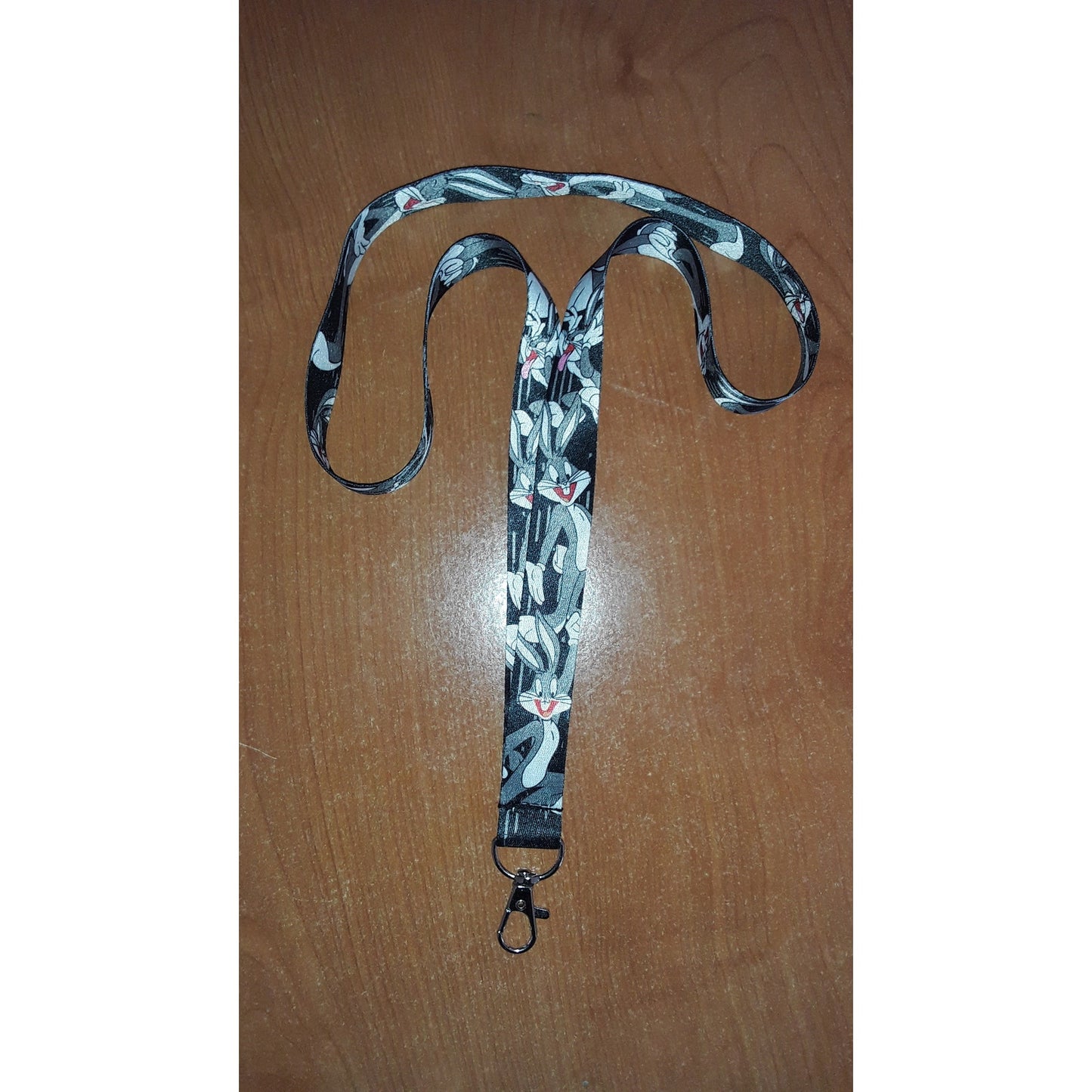 Classic Warner Bros Looney Tunes Main Character Bugs Bunny One Size Gray Lanyard