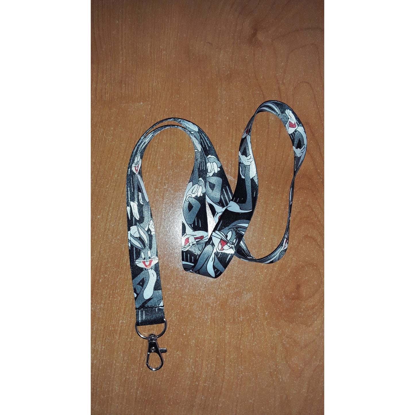 Classic Warner Bros Looney Tunes Main Character Bugs Bunny One Size Gray Lanyard