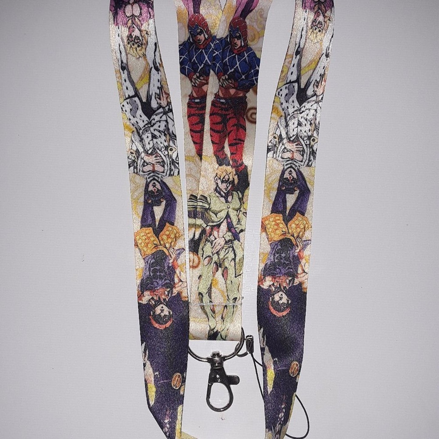 Anime Jojo's Bizarre Adventure Neck Lanyard & Clip Yellow Fabric One Size Unisex