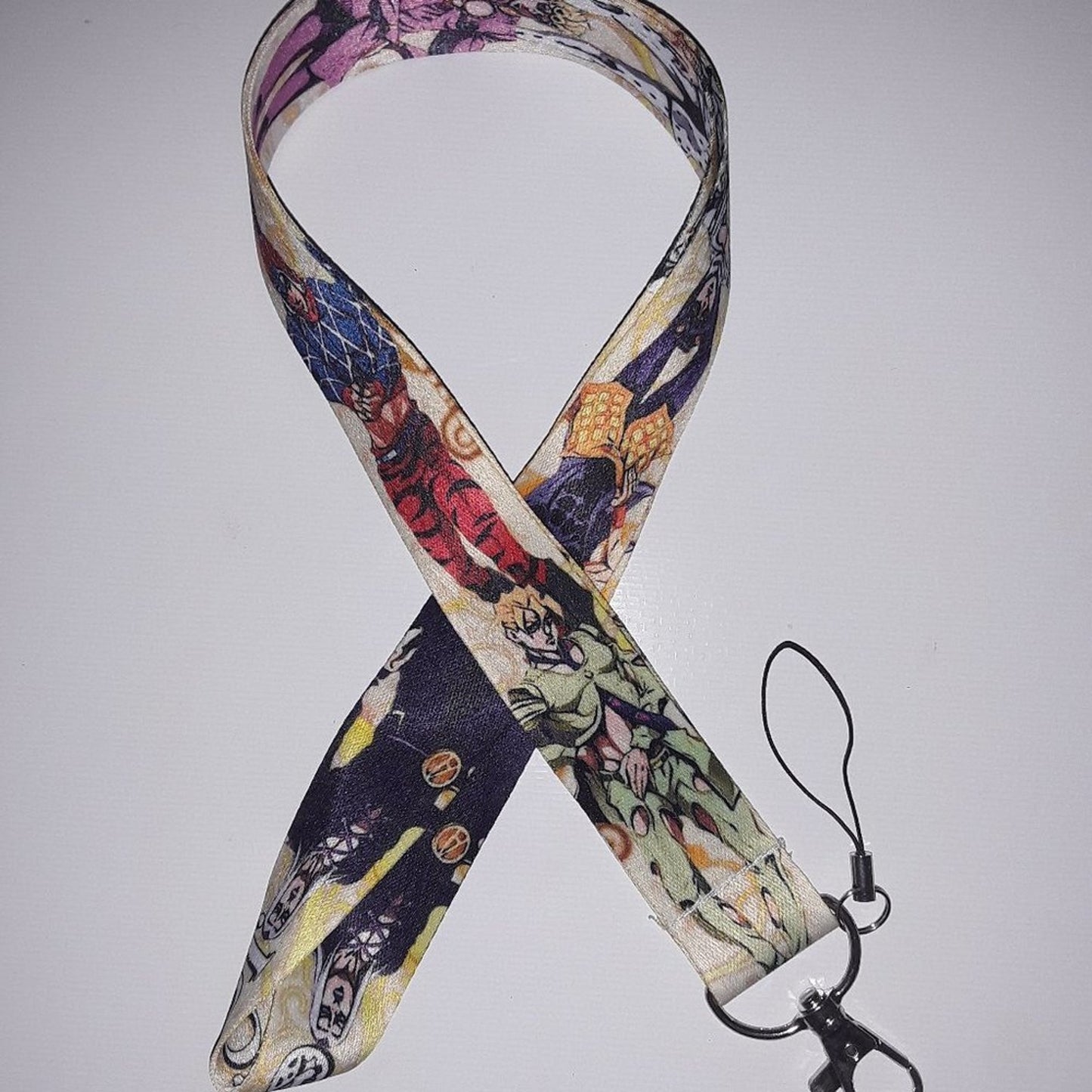 Anime Jojo's Bizarre Adventure Neck Lanyard & Clip Yellow Fabric One Size Unisex