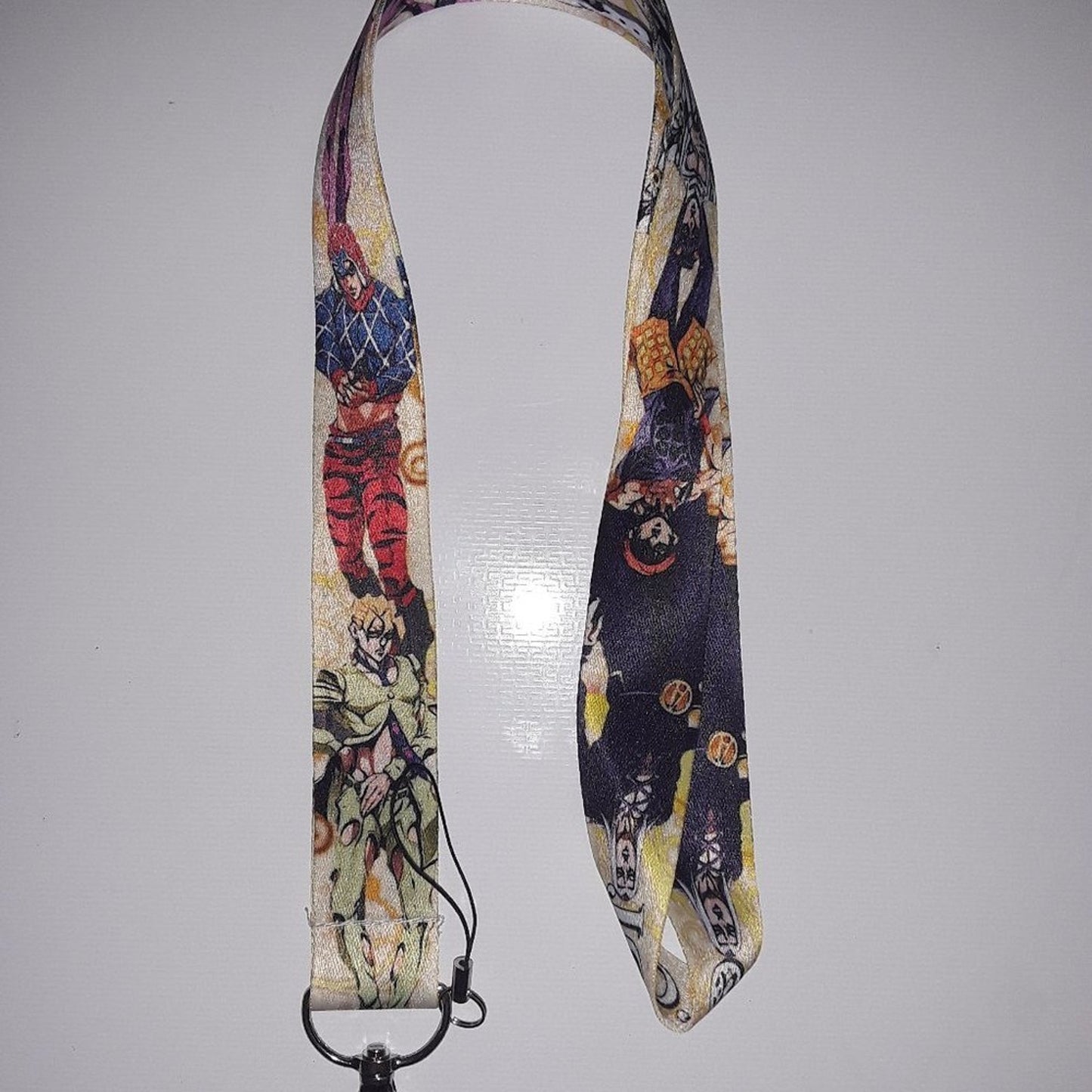 Anime Jojo's Bizarre Adventure Neck Lanyard & Clip Yellow Fabric One Size Unisex